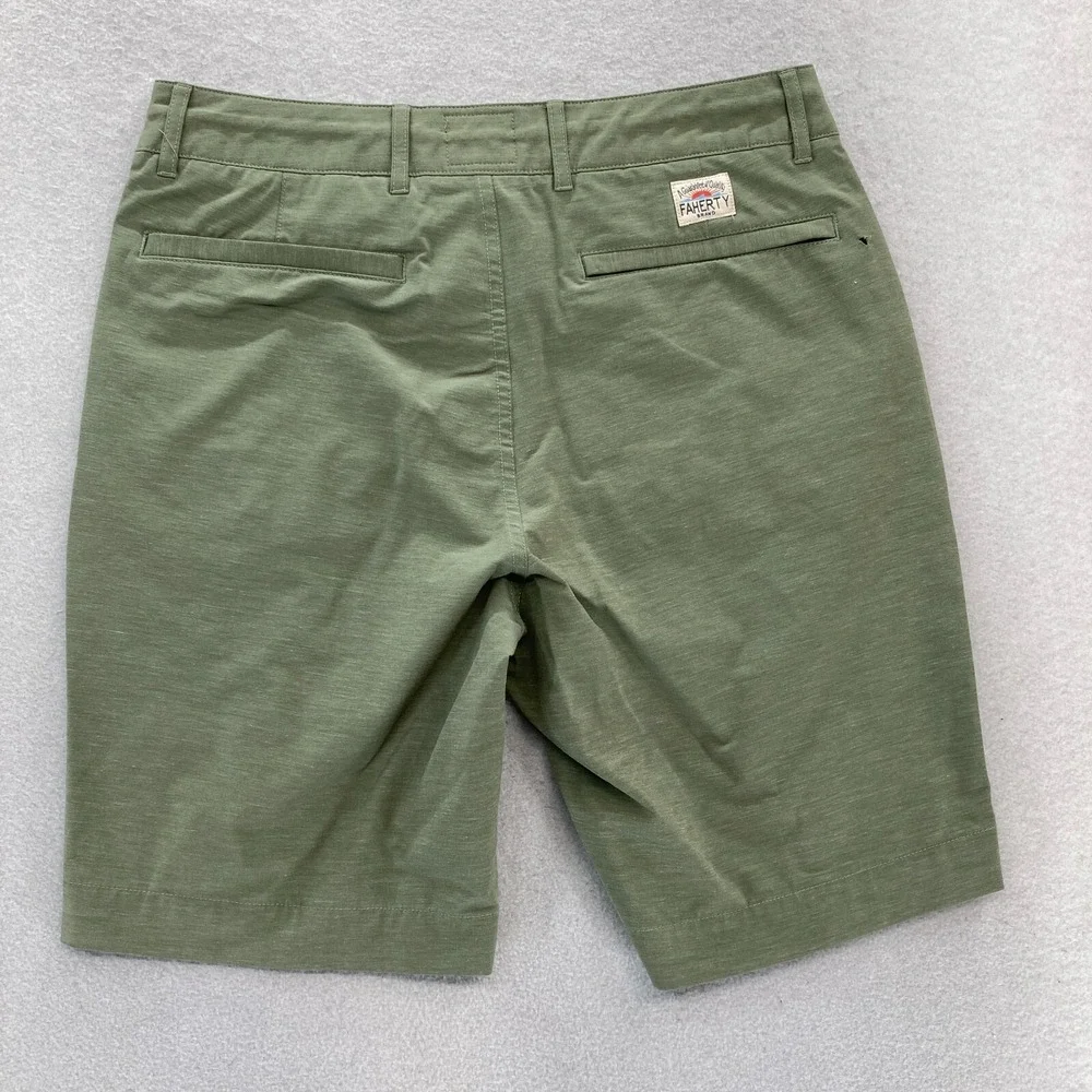 Faherty All Day 1.0 Shorts Mens 30 Green Stretch Drawstring Preppy Casual Travel